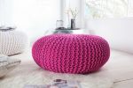 Pufa Stolik Wolle Ball Pouf Leeds XXL różowa 70 cm  - Invicta Interior 3